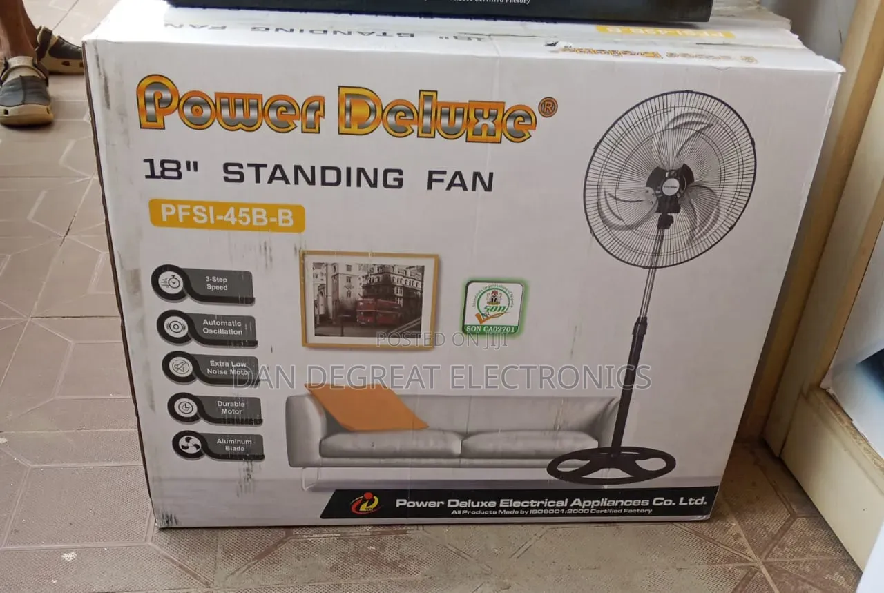 Power Deluxe 18" Standing Fan Pfsi-45b-B