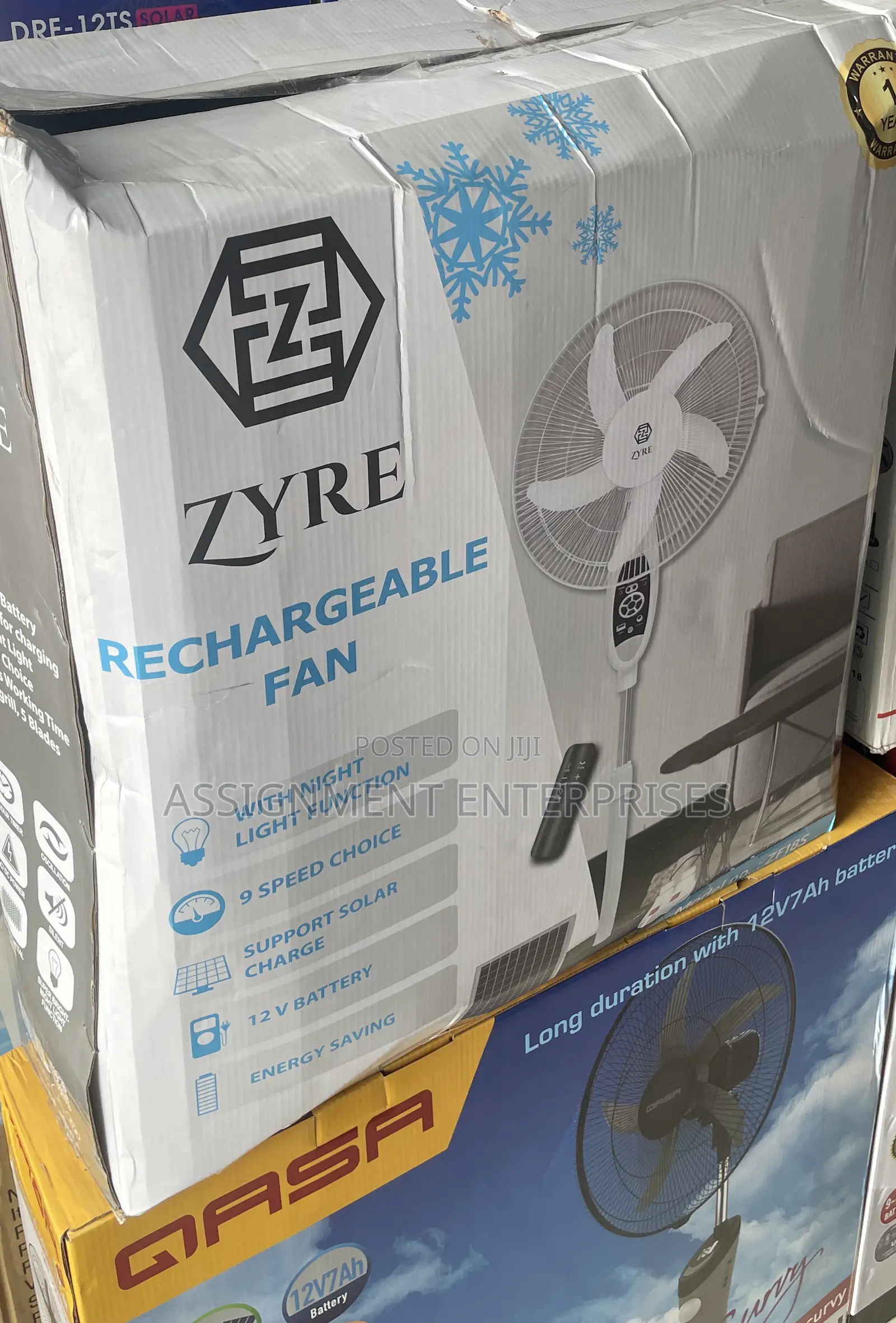 Zyre 18 Inches Rechargeable Fan