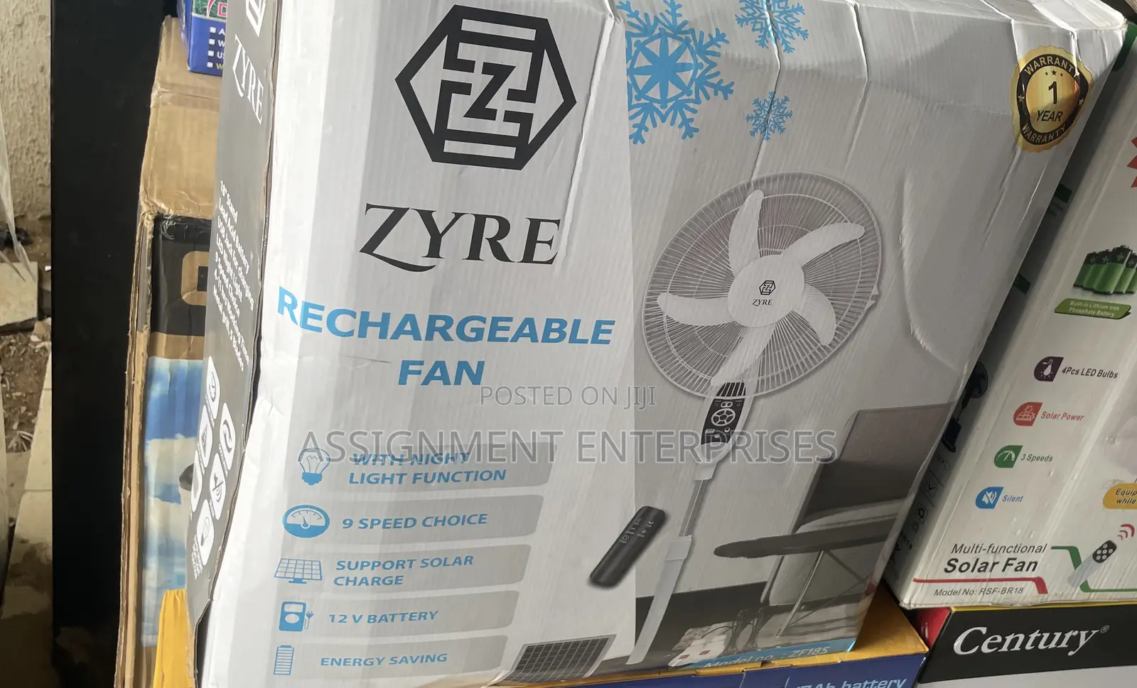 Zyre 18 Inches Rechargeable Fan