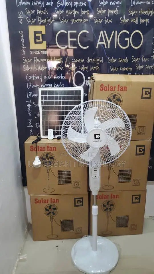 16” Solar/Dc Rechargeable Fan (Inbuilt Battery)