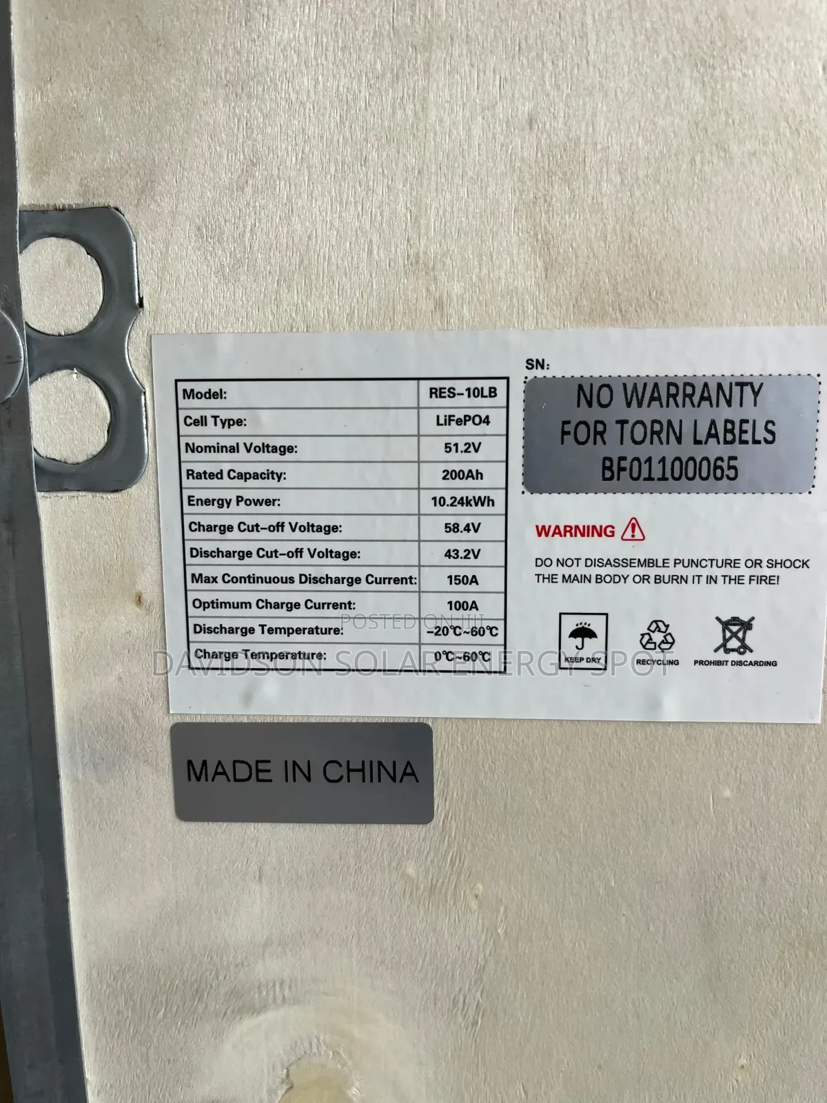 10.24kwh 48v Hyper Solar Lithium Ion Battery