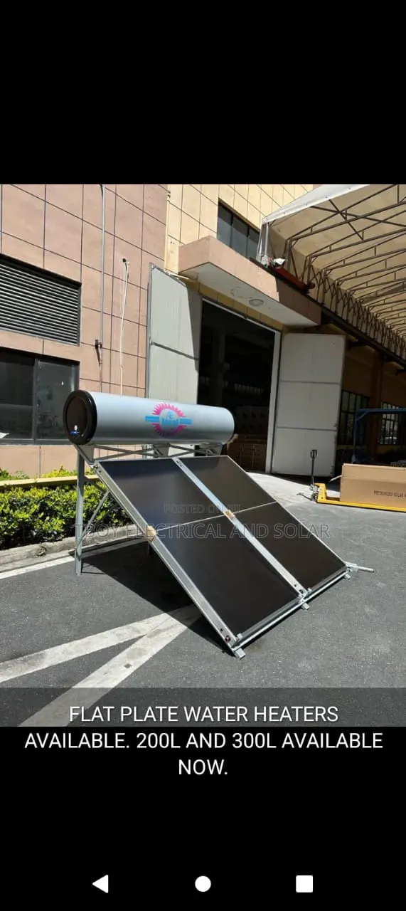 Solar Water Heater With Flat Plate Panels