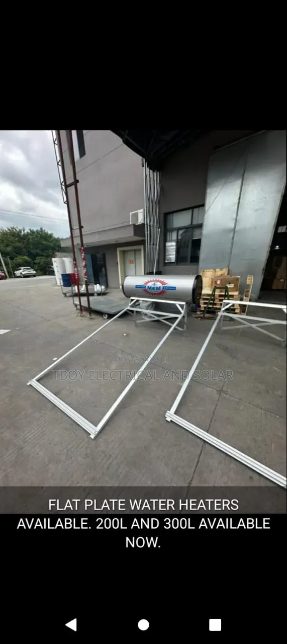 Solar Water Heater With Flat Plate Panels