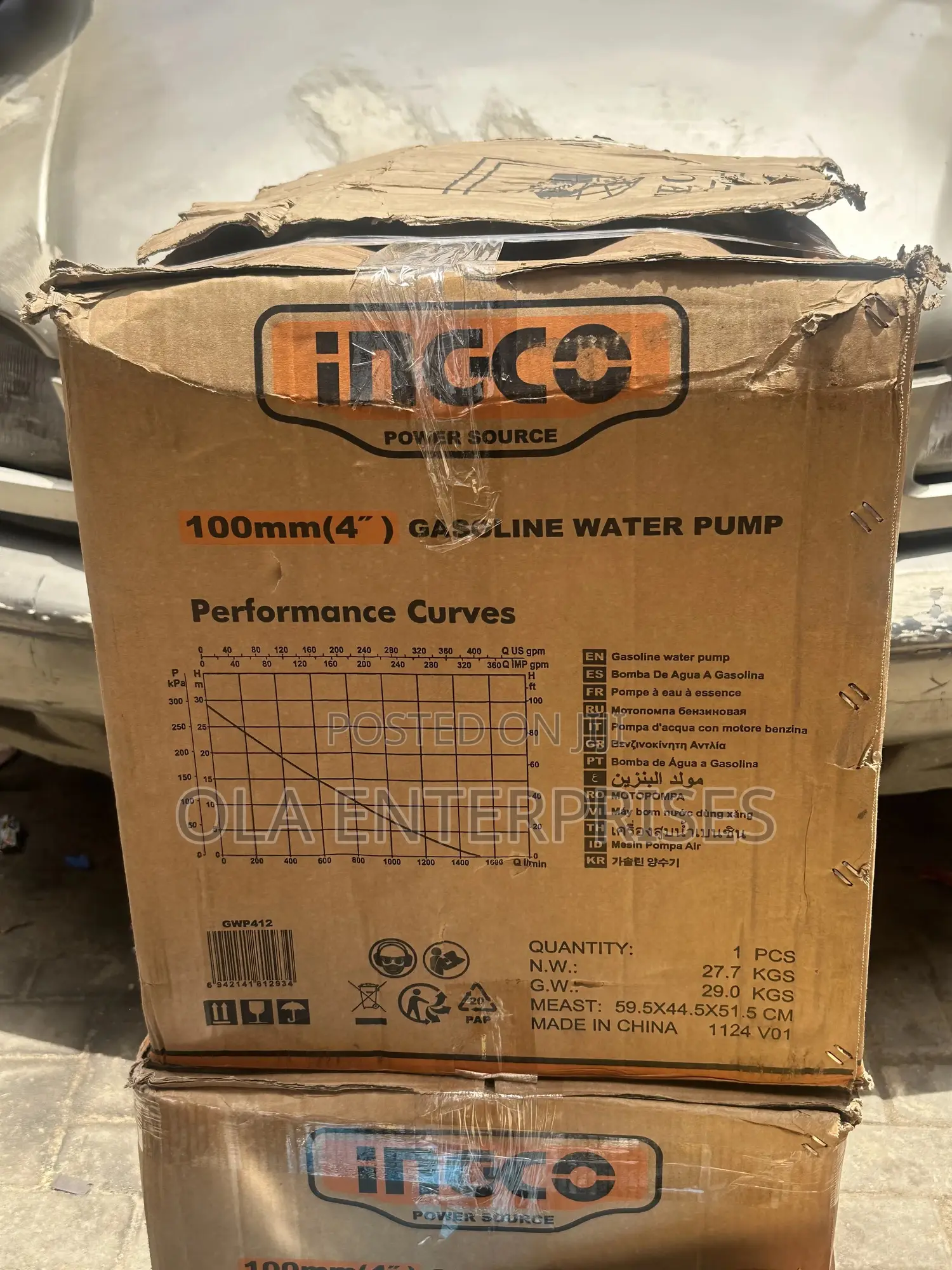 100mm Gasoline Water Pump