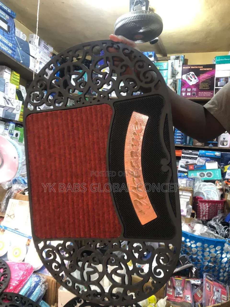 Welcome Out-Door Rubber/Rug Foot Cleaning Foot Mat