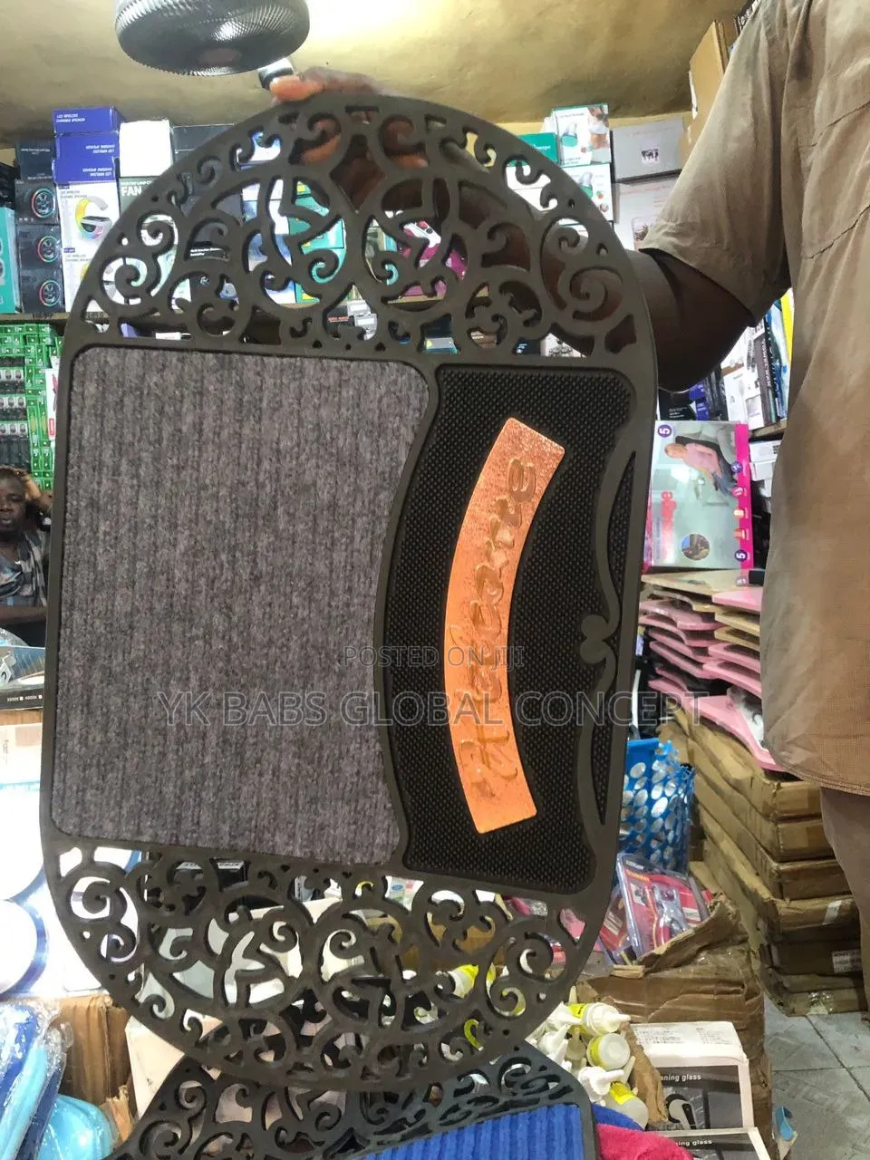 Welcome Out-Door Rubber/Rug Foot Cleaning Foot Mat