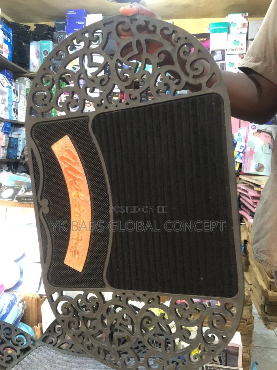 Welcome Out-Door Rubber/Rug Foot Cleaning Foot Mat
