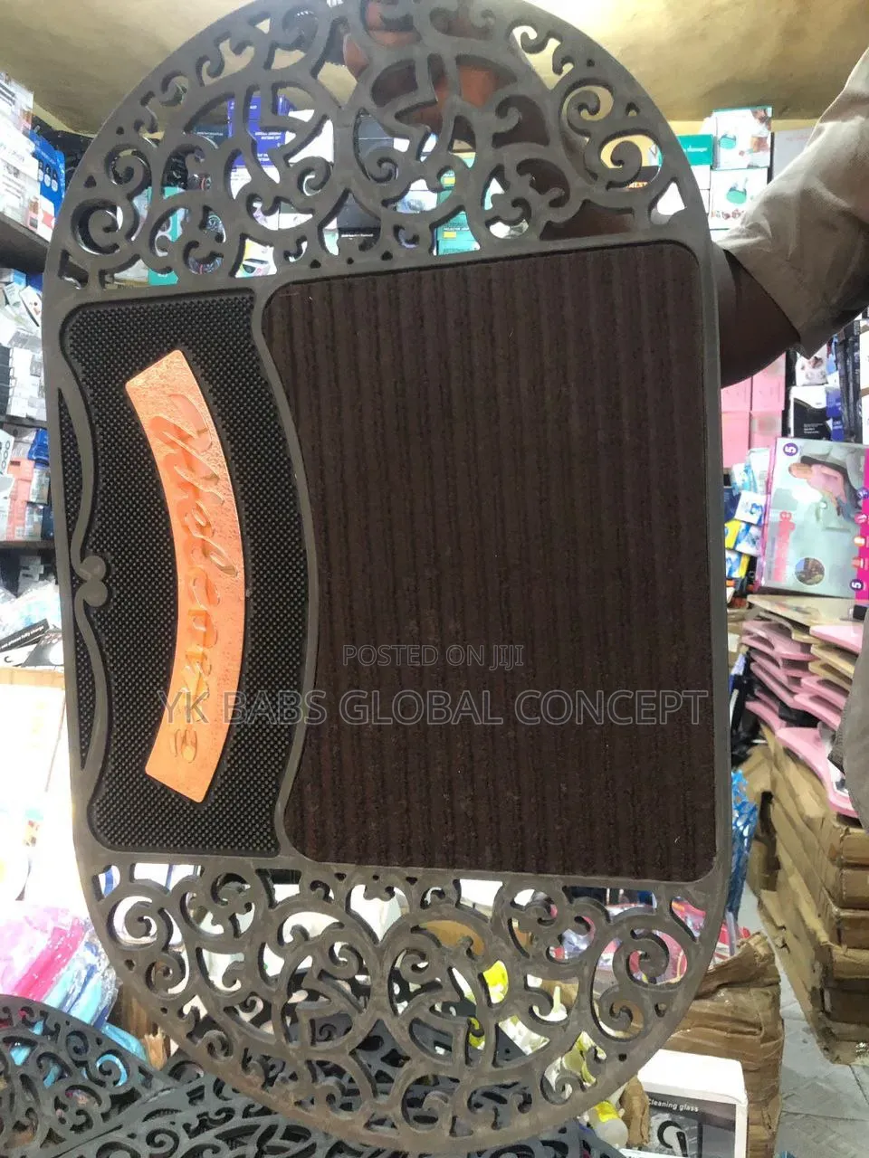 Welcome Out-Door Rubber/Rug Foot Cleaning Foot Mat