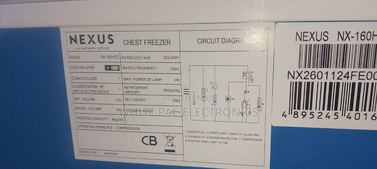 New Nexus 162 Litre Chest Freezer Fast Freezing > 5 Yrs Warranty