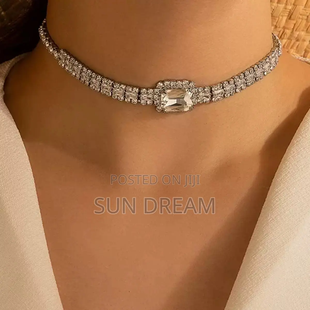 Silver Diamond Necklace Shine Necklace Lady Choker