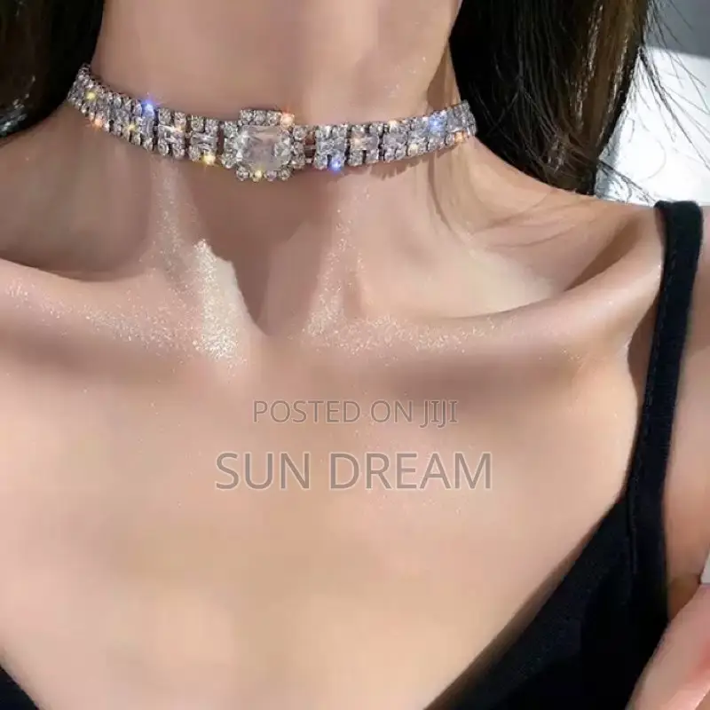 Silver Diamond Necklace Shine Necklace Lady Choker