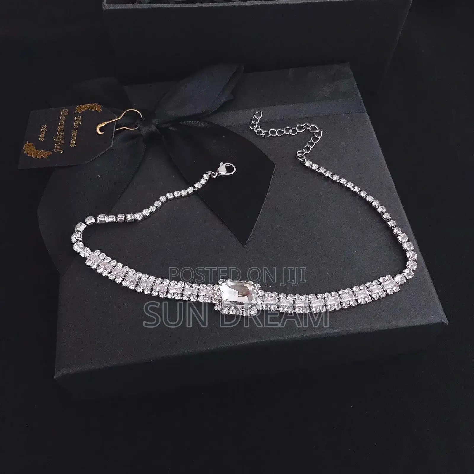 Silver Diamond Necklace Shine Necklace Lady Choker