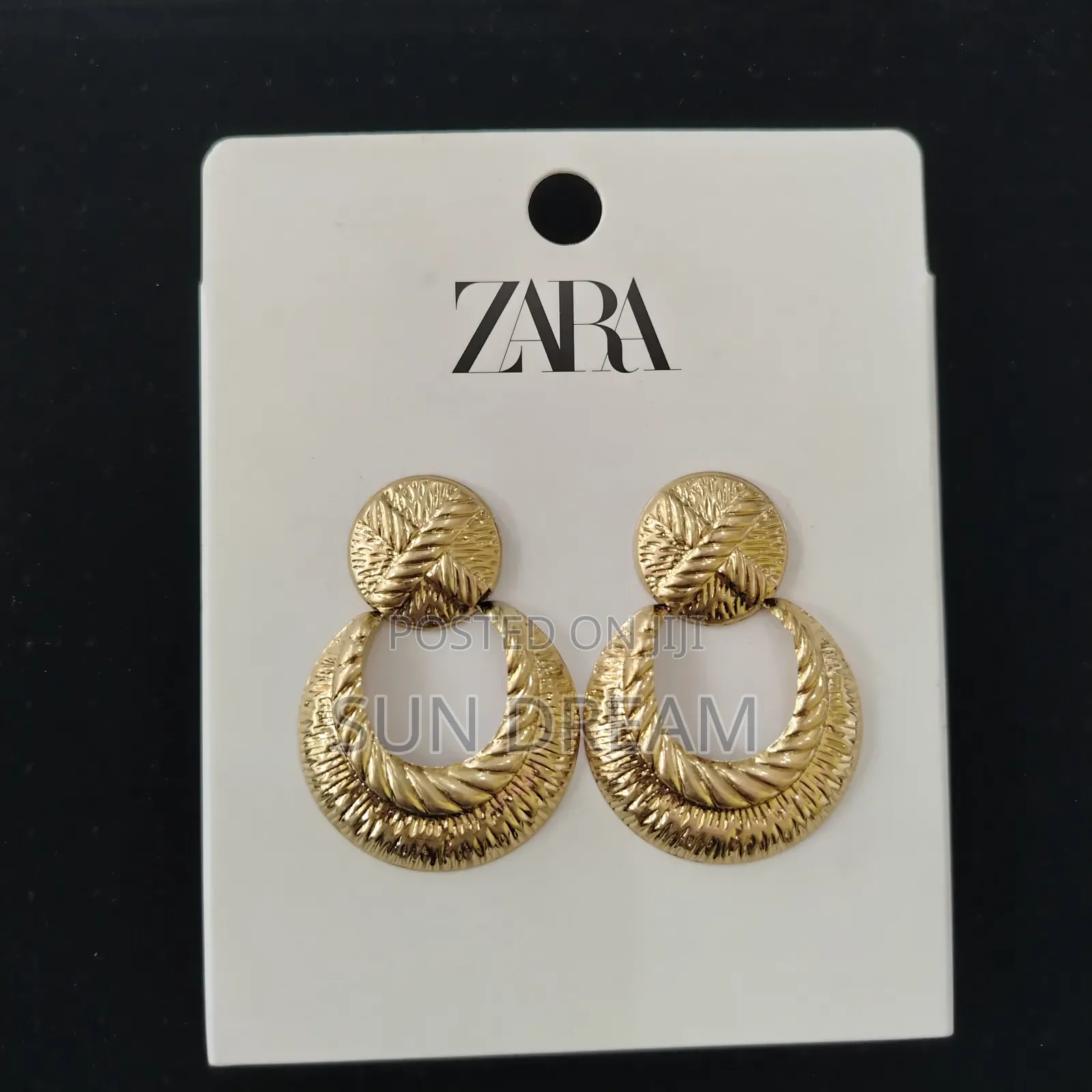 Zara Earrings Vintage Style Golden Earrings Lady Gift