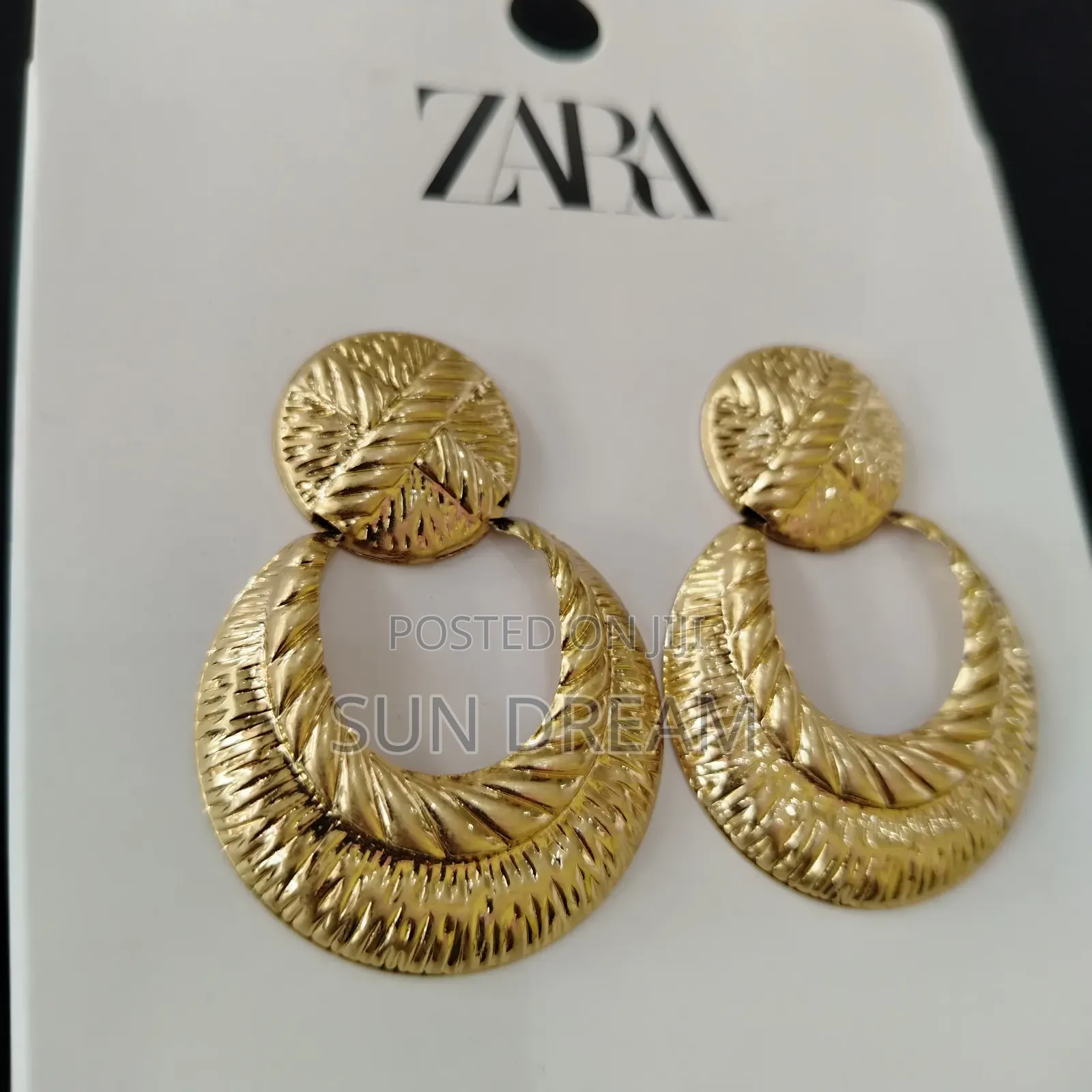 Zara Earrings Vintage Style Golden Earrings Lady Gift