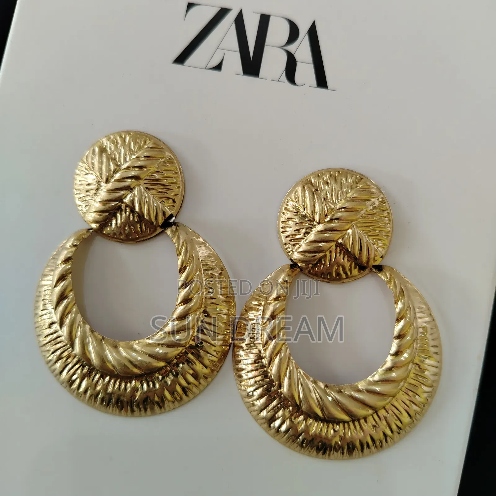 Zara Earrings Vintage Style Golden Earrings Lady Gift