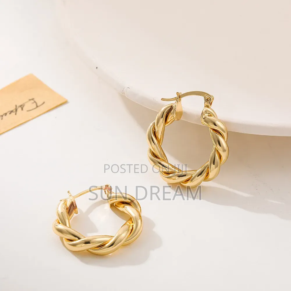 Fashionable Earrings for Women Twisting Earrings Stainless Steel