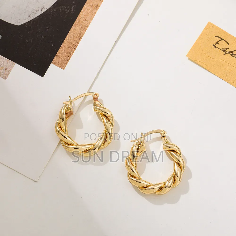 Fashionable Earrings for Women Twisting Earrings Stainless Steel