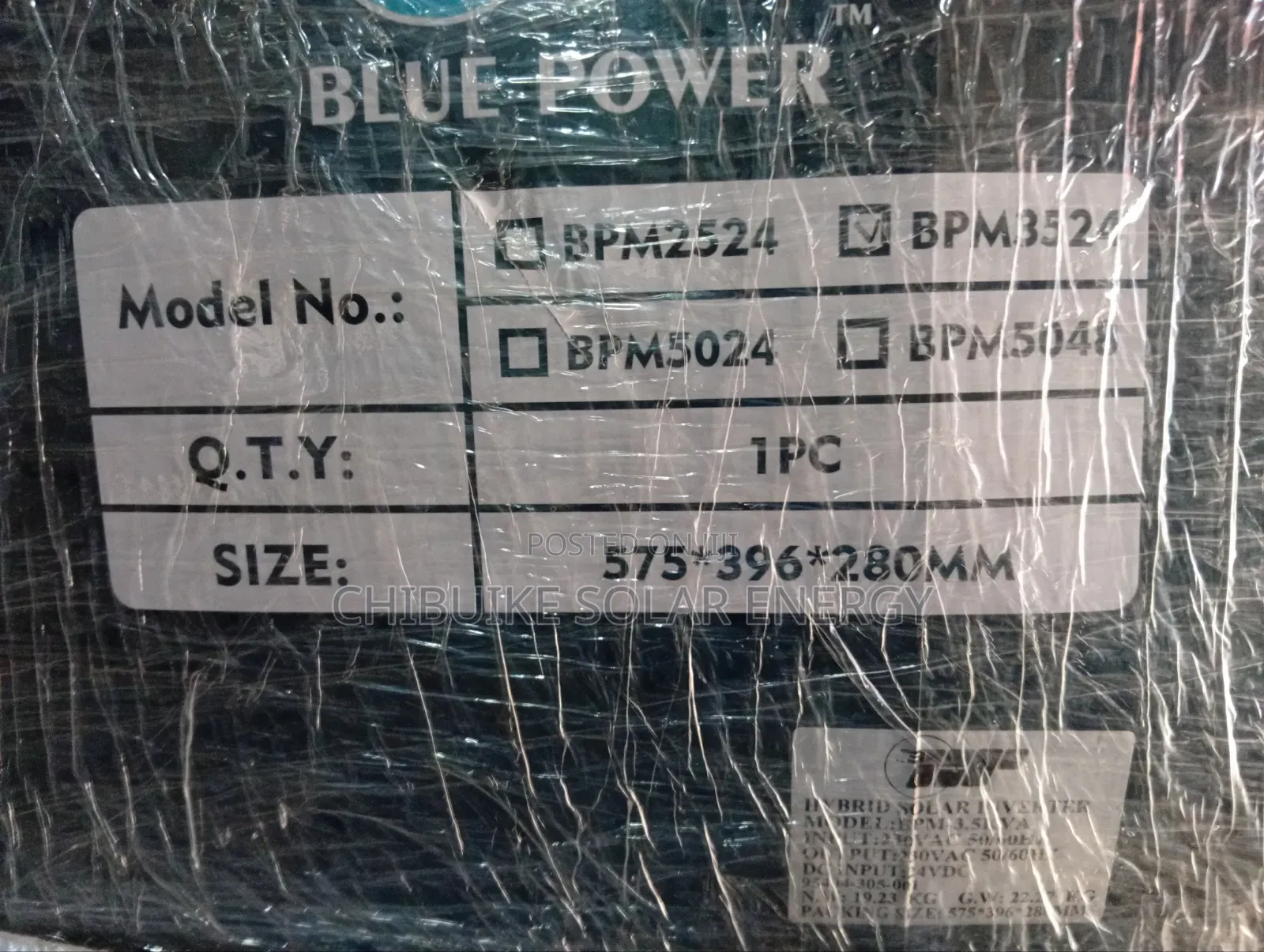 Blue Power Solar Inverter Hybrid 3.5kva/24v