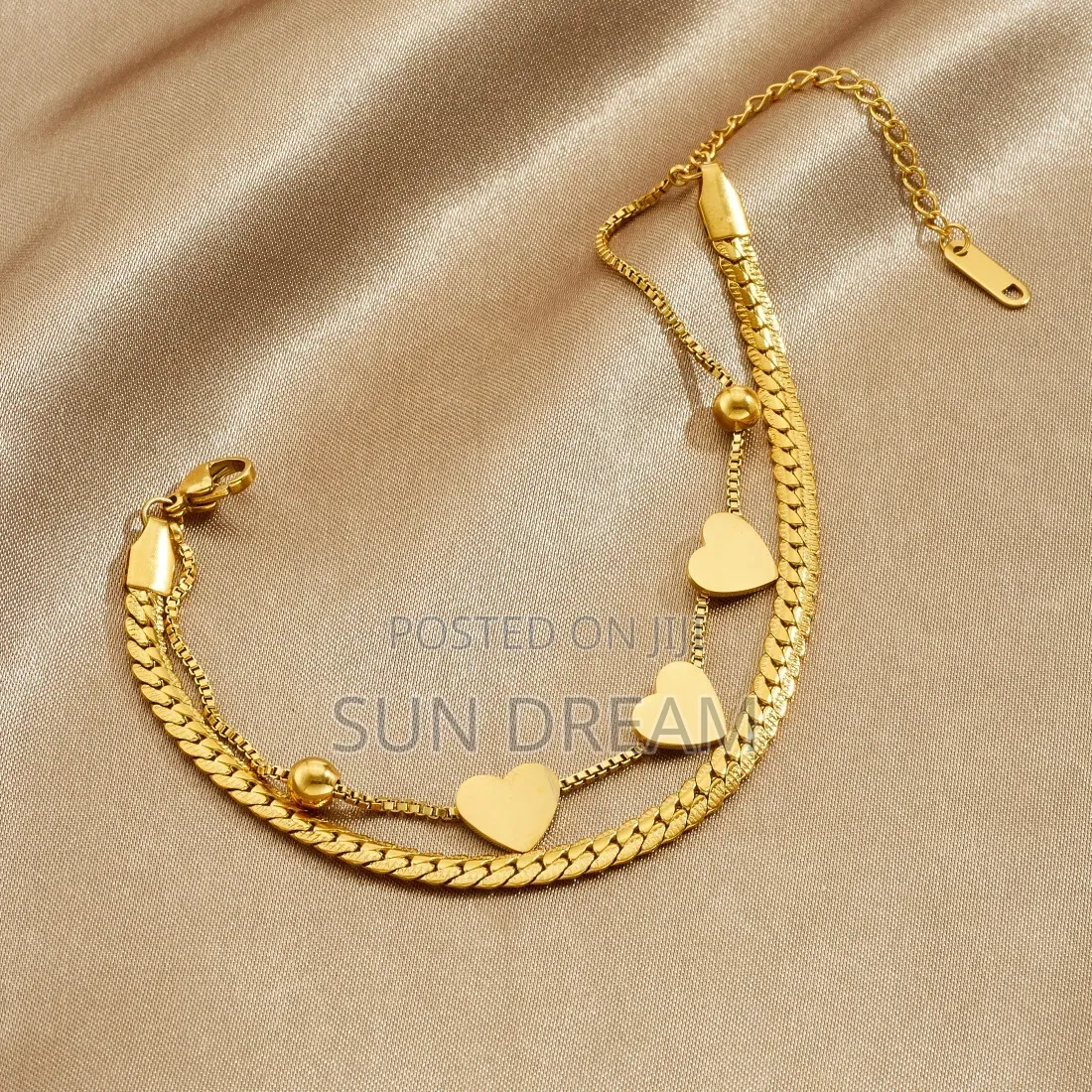 Stainless Steel Bracelet Women Heart Bracelets Lady Gift