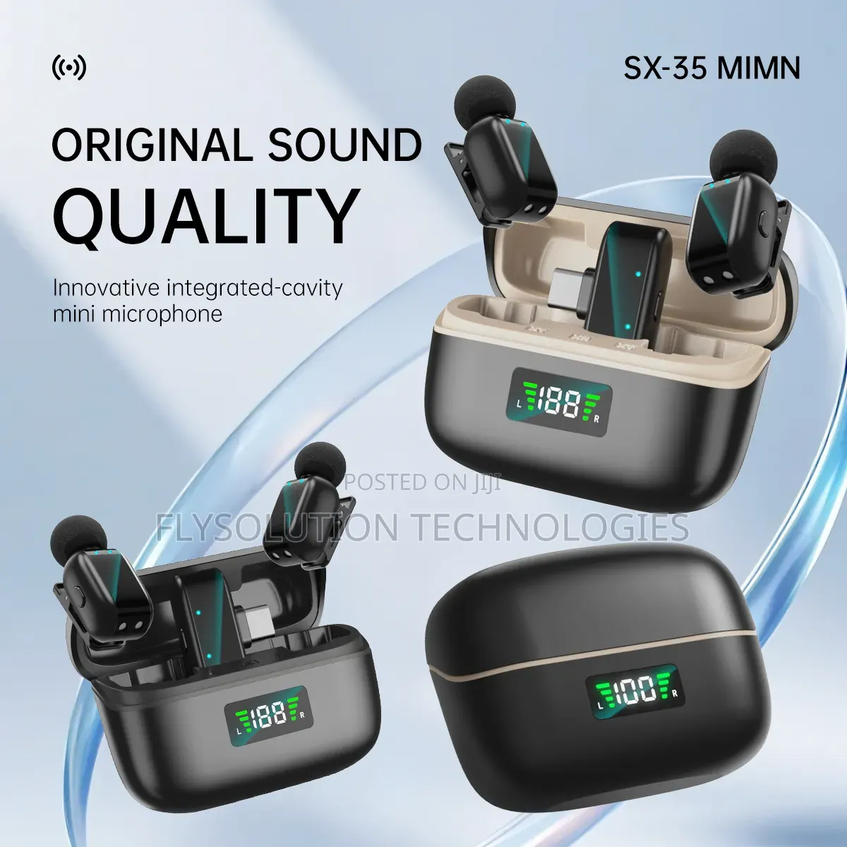 Dual Wireless Mic Sx35 Mini Charging Case Lavalier Microphone