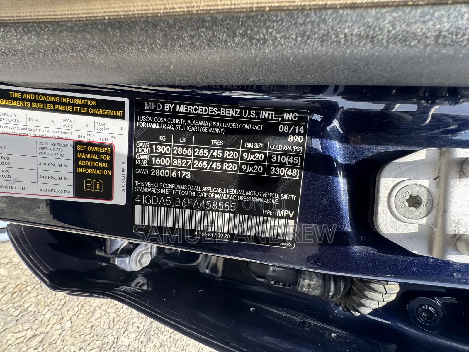 Mercedes-Benz M Class ML350 4dr SUV (3.5L 6cyl 7A) 2015 Blue