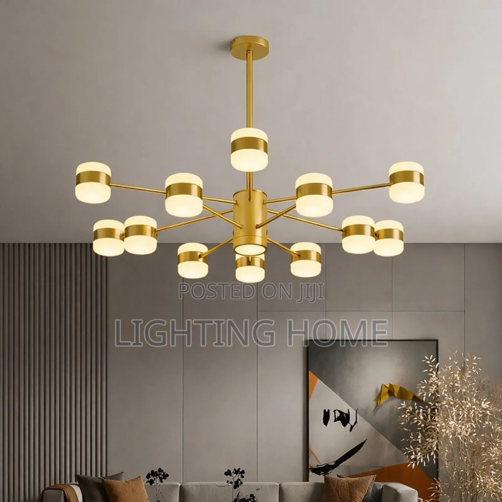 Led Chandelier Light Gold Body by 12 Hands