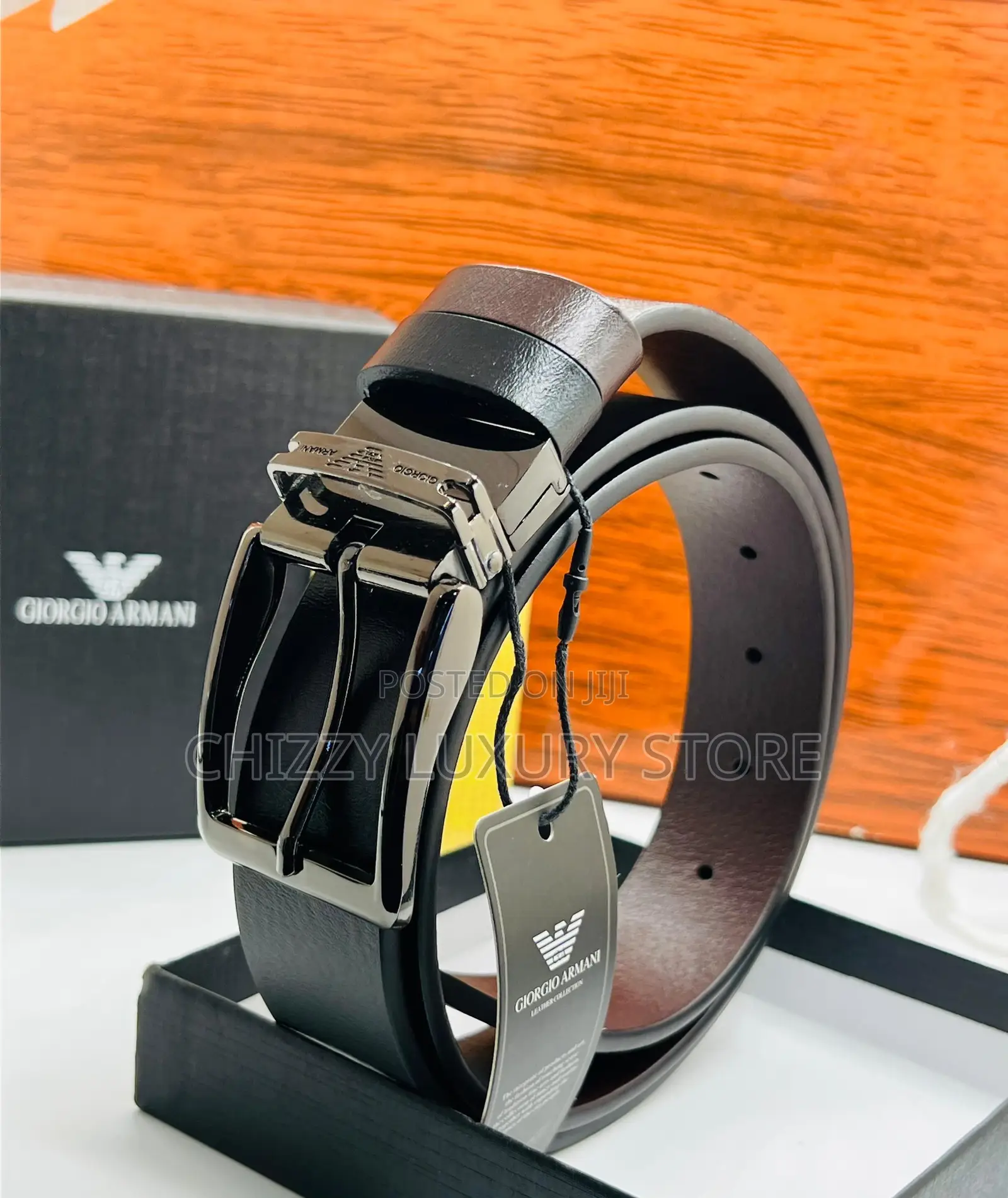 Giorgio Armani Quality Luxury Men Genuine Leather Belt