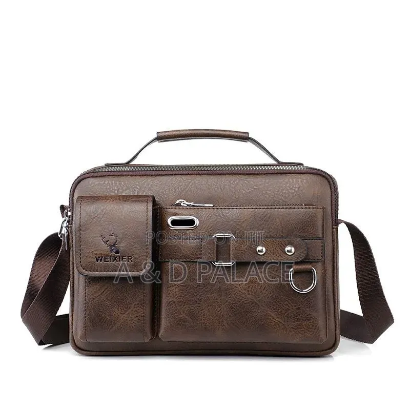 Weixier Multi- Compartment Forever More Genuine Leather Men Bag