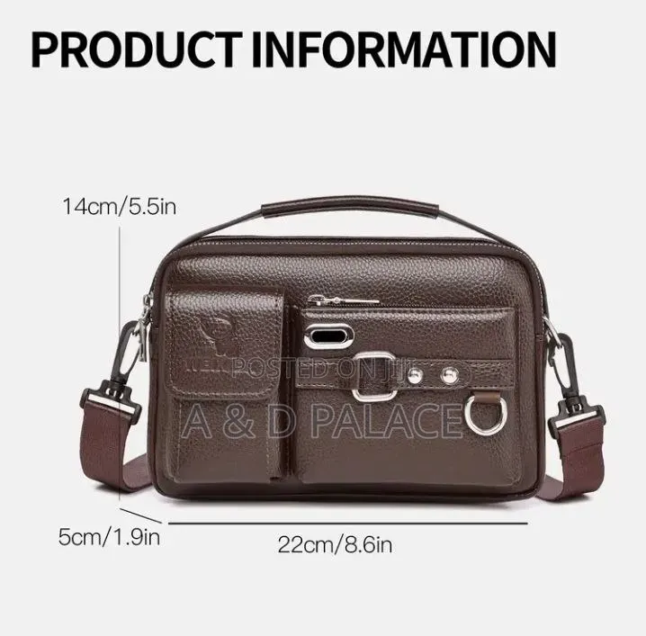 Weixier Multi- Compartment Forever More Genuine Leather Men Bag