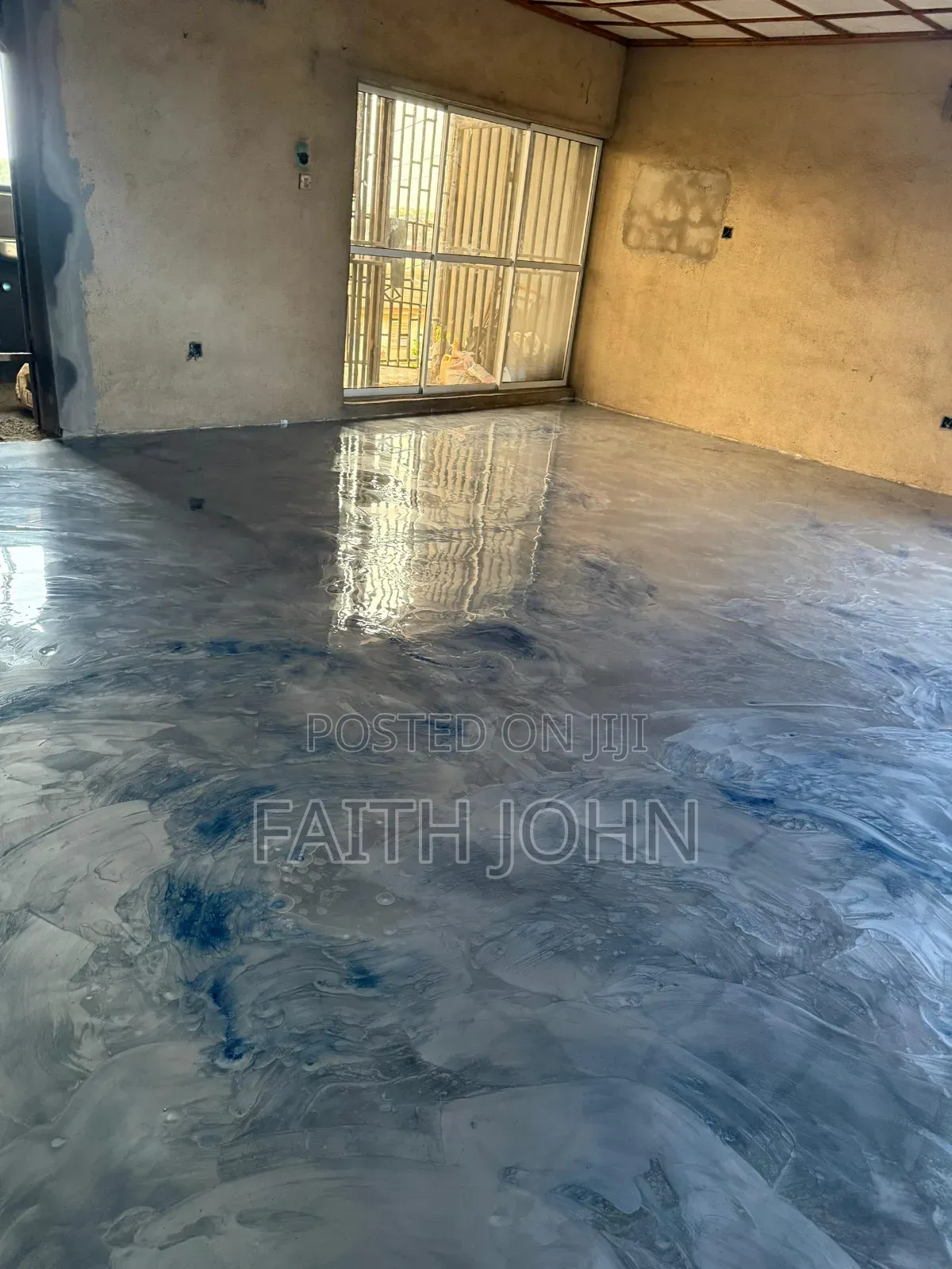 Mix Blue Reflector Metallic Epoxy Flooring