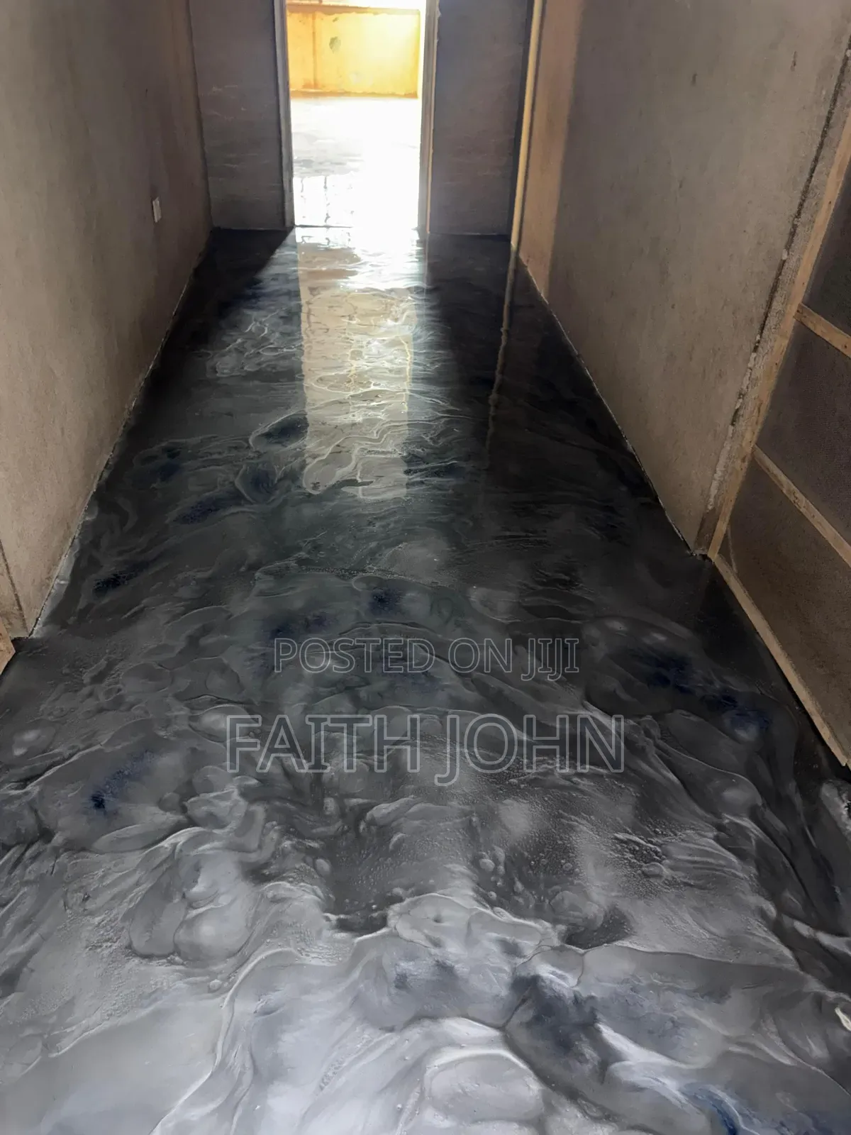 Mix Blue Reflector Metallic Epoxy Flooring