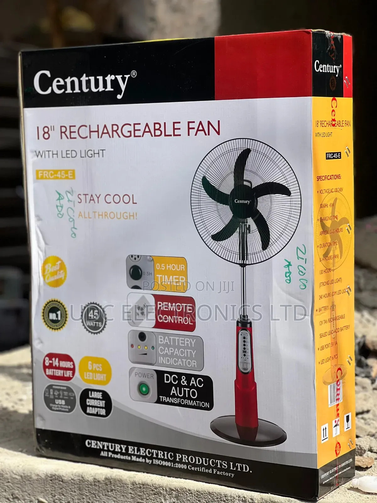 Century 18 Inches FRC-45-E Rechargeable Fan