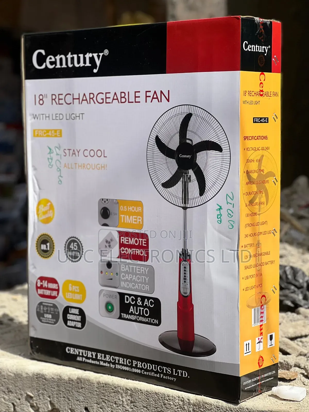 Century 18 Inches FRC-45-E Rechargeable Fan