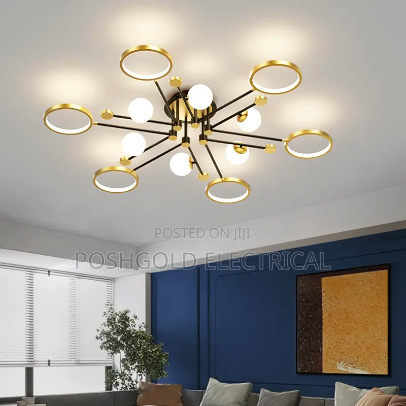 Gold Blossom Flush Mount Chandelier