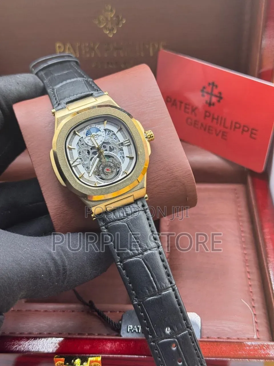 Patek Philippe Unisex Leather Wristwatches