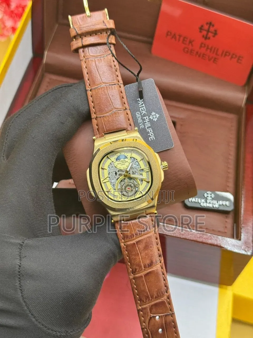Patek Philippe Unisex Leather Wristwatches