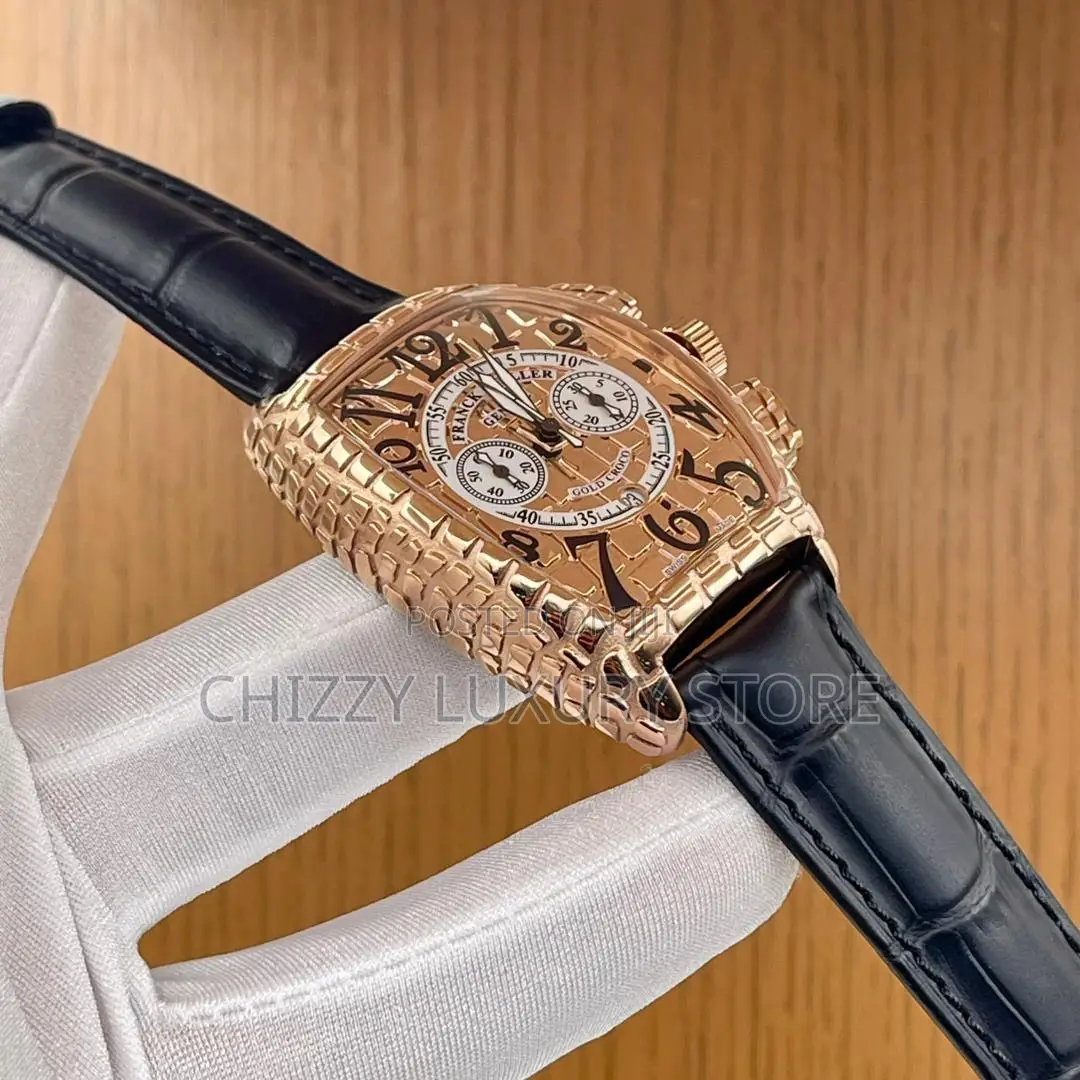Franck Muller Quality Luxury Men Genuine Leather Wristwatch