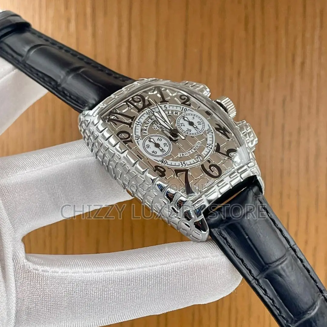 Franck Muller Quality Luxury Men Genuine Leather Wristwatch