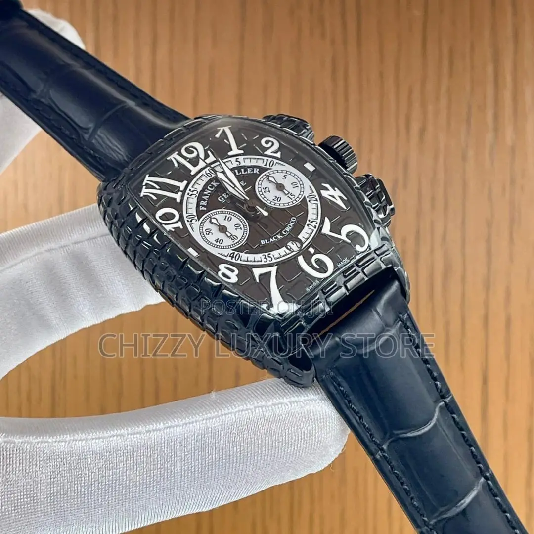 Franck Muller Quality Luxury Men Genuine Leather Wristwatch
