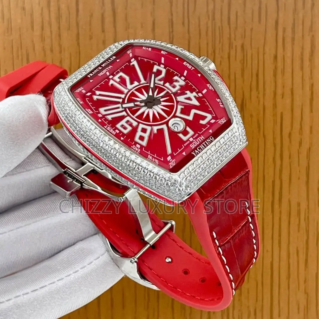 Franck Muller Quality Luxury Men Genuine Leather Wristwatch
