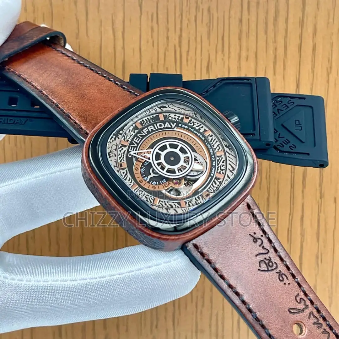 Seven Heaven Quality Luxury Men Automatic Engine Wristwatch