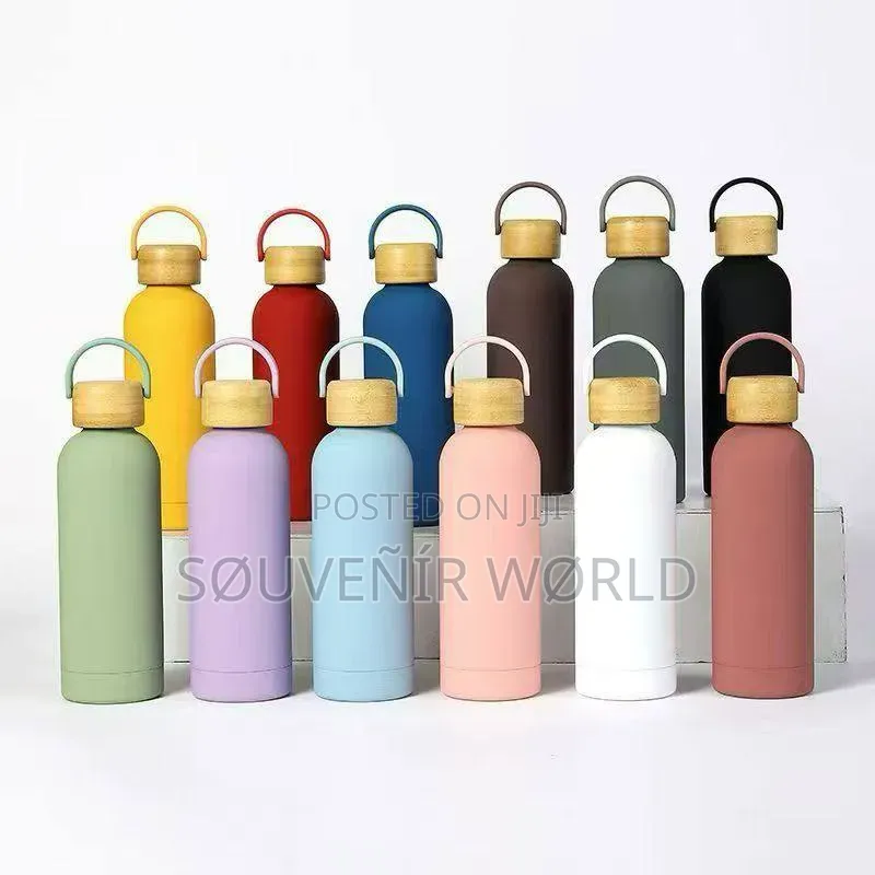 Matte Vacuum Flasks With Bamboo 500ml