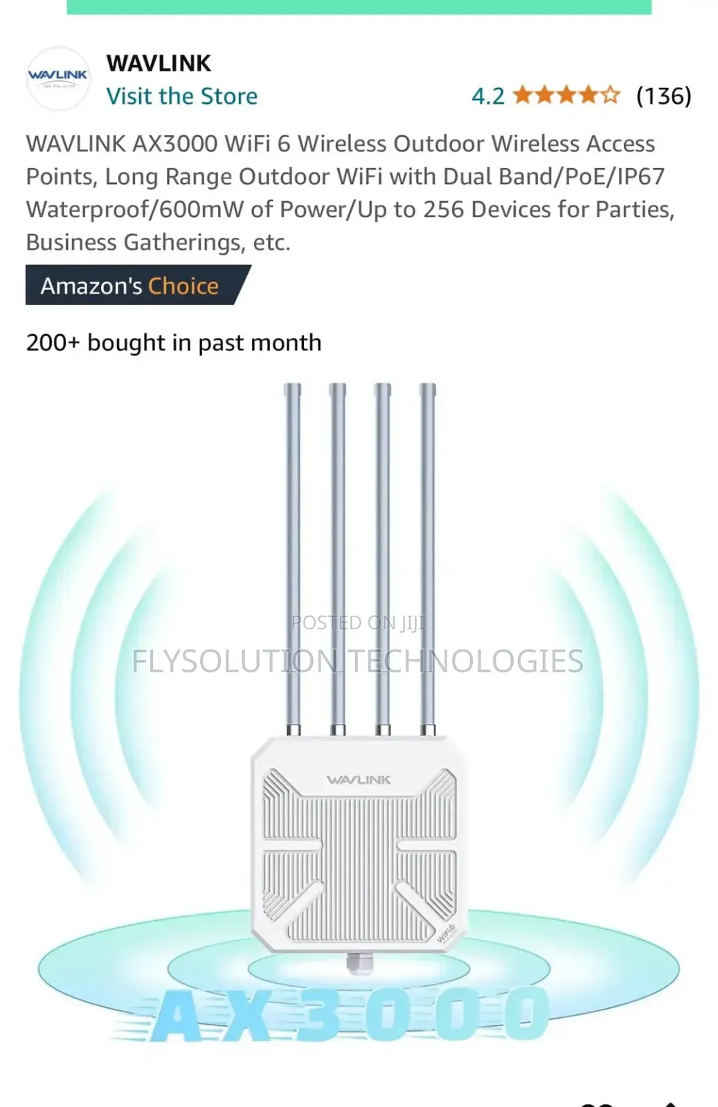 Wavlink Ax3000 Wi-Fi 6 Outdoor Access Point Aerial Hd10 Ip67
