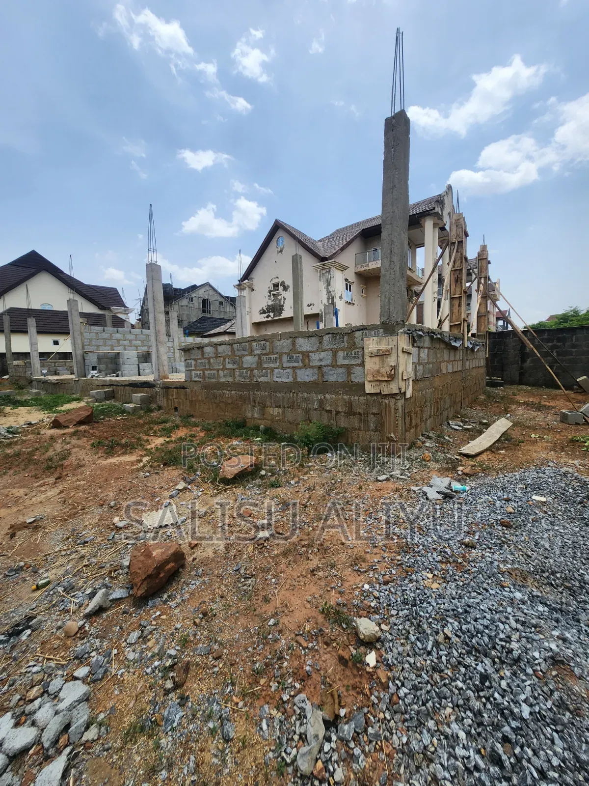 Twin Duplex Land at Foundation Level, Galadimawa Tarred Road.