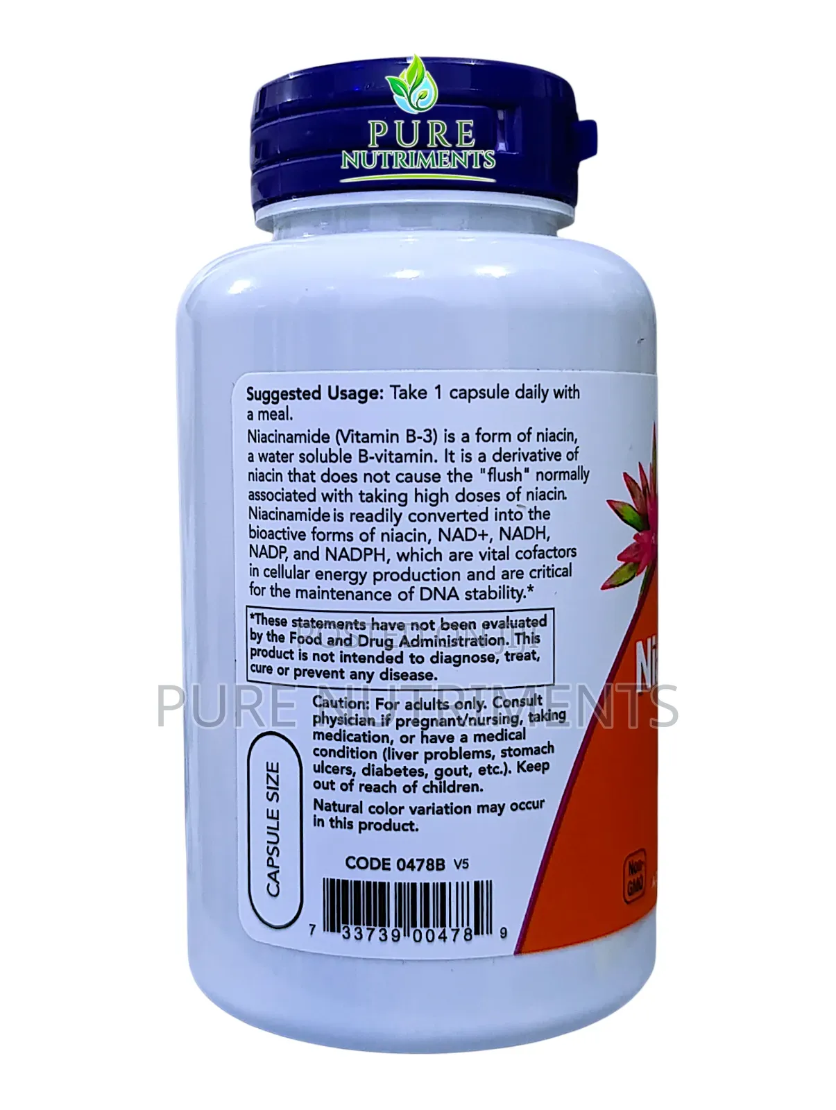 Now Niacinamide 500mg 100 Veg Capsules _ for Healthy Skin and Energy