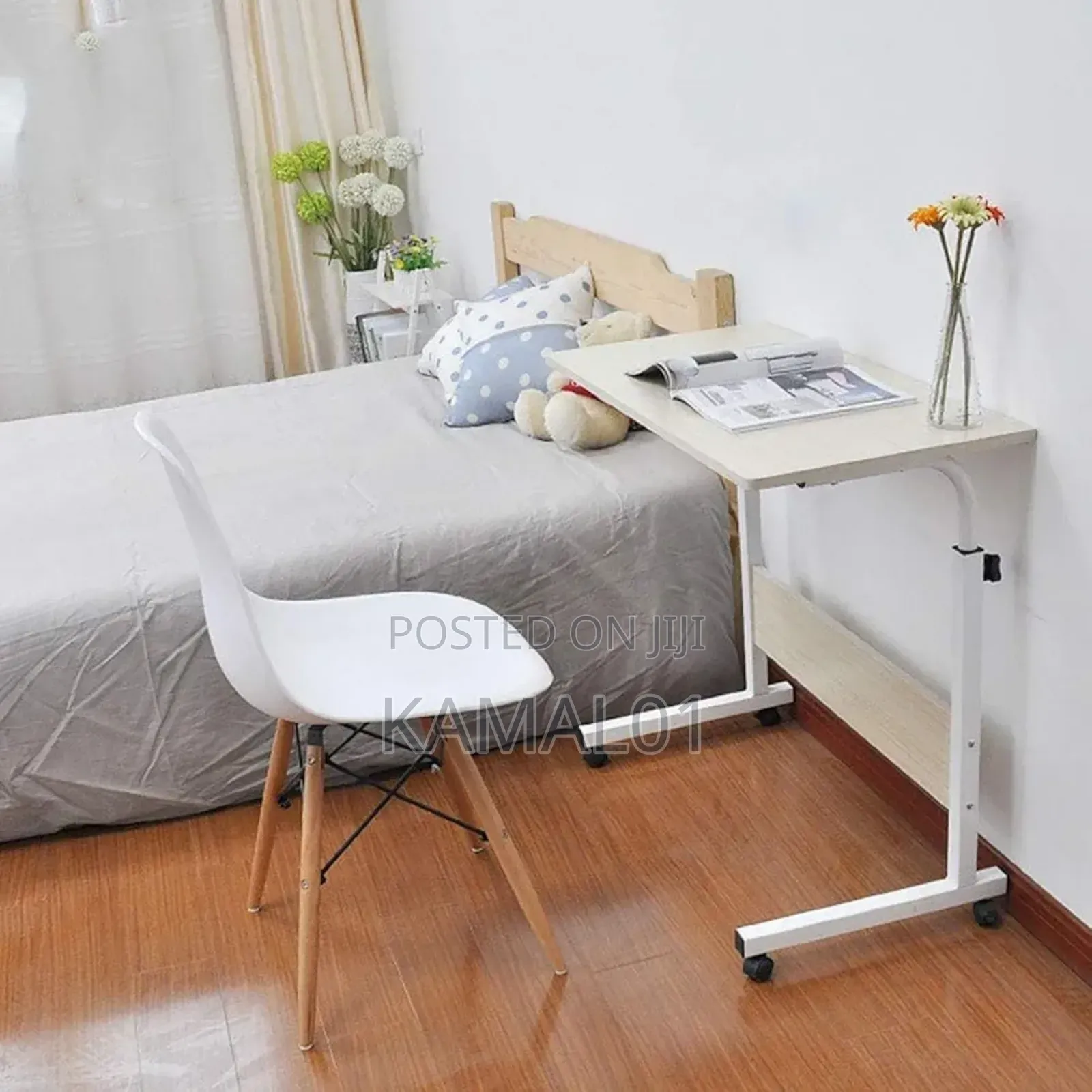Adjustable Bedside Table- Laptop Table With Chair