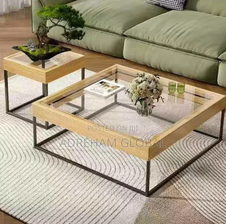 Minimalist Glass Twin Center Table