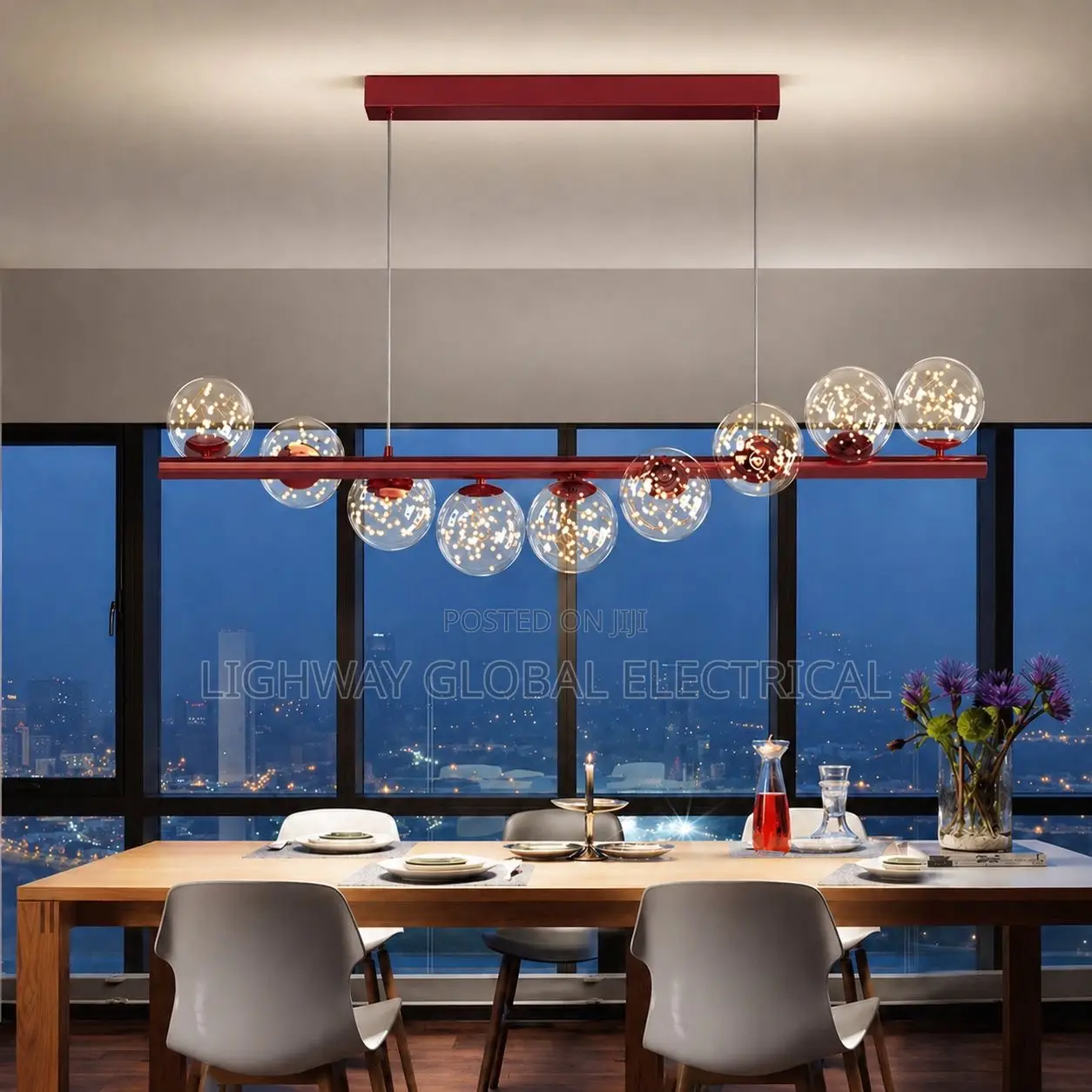 Ox Blood Nordic Led Chandelier Light