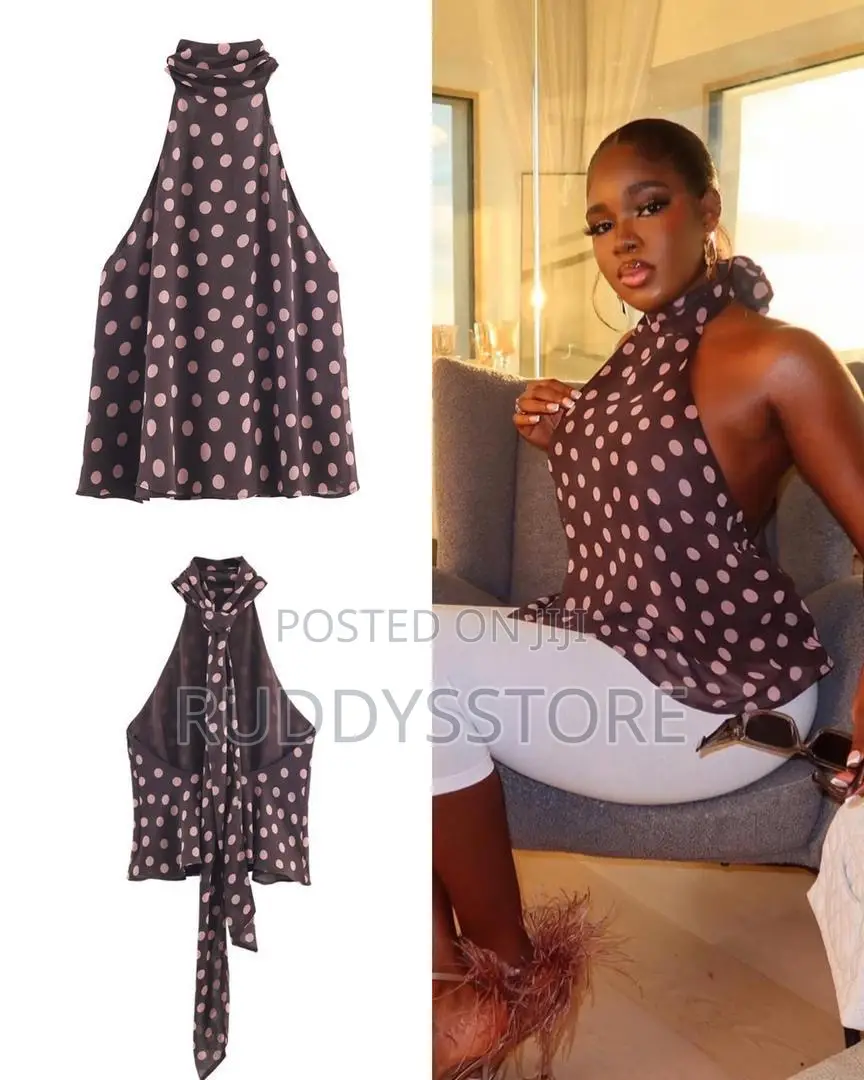 Zr Halter Polka Dot Top
