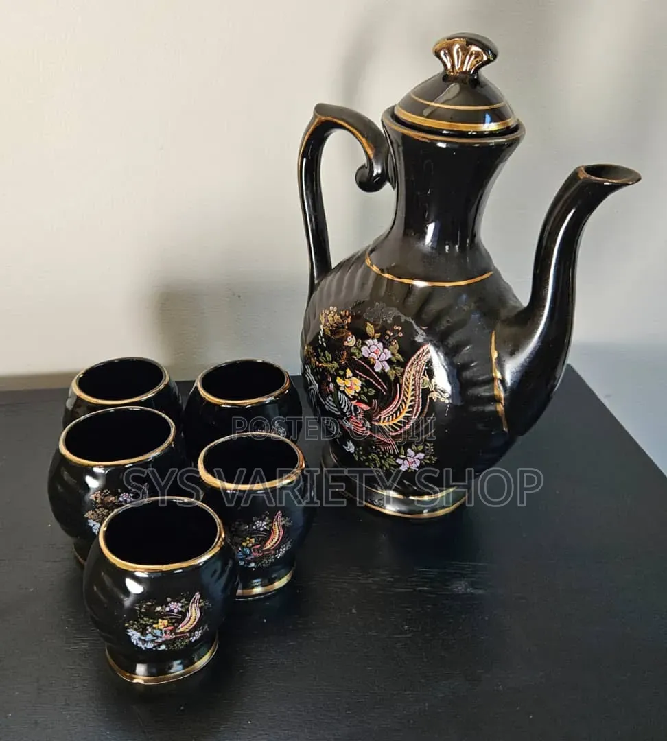 Vintage Set of Porcelain 5 Cups With Carafe
